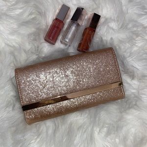 Rose gold wallet clutch